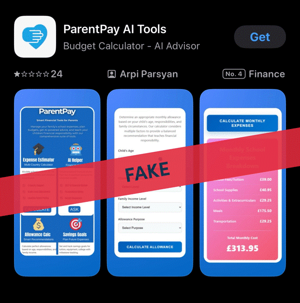 Parent Pay Fake App Warning! Parent Pay Fake App Warning!